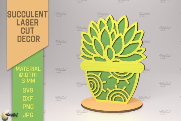 3D Cactus Stand SVG: Elevating Succulent Displays with Laser Cut Precision