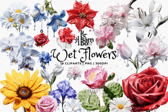 3D Wet Flowers Sublimation Bundle: Elevating Print-on-Demand with Realistic Florals