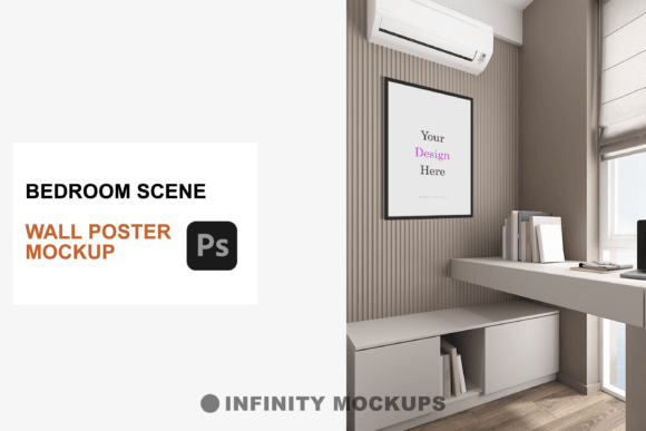Bedroom Wall Poster Mockup: Realistic Design Tool