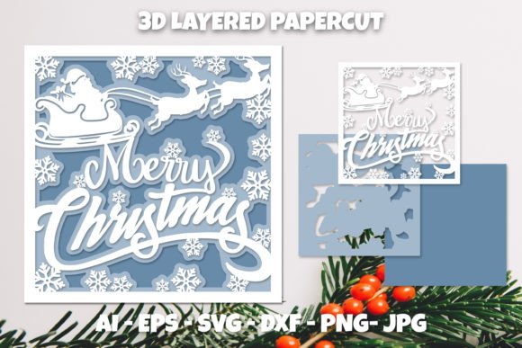 Creating a Magical 3D Shadow Box Marry Christmas Papercut Display for Your Home