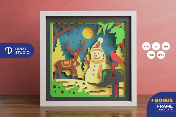Creating Depth: A Practical Guide to the Snowman and Deer 3D Shadow Box SVG