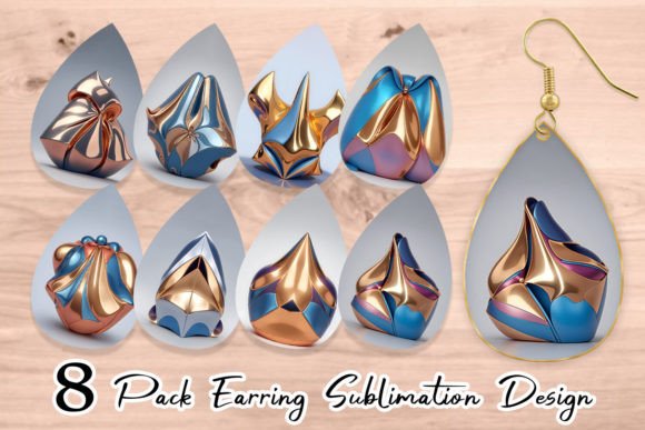 Elevate Designs with 3D Abstract Metallic Earrings