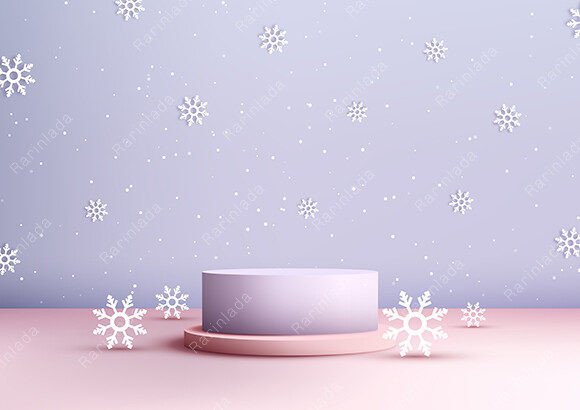 Elevate Your Holiday Product Displays with a Christmas Festive Purple Pink 3D Podium