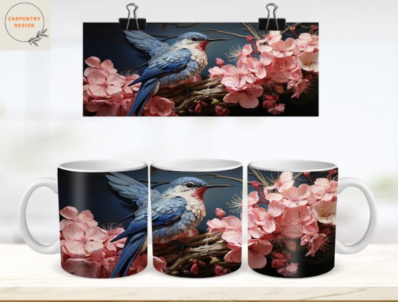 Elevating Sublimation Design: The Strategic Value of the 3D Bird Flower Tumbler Mug PNG