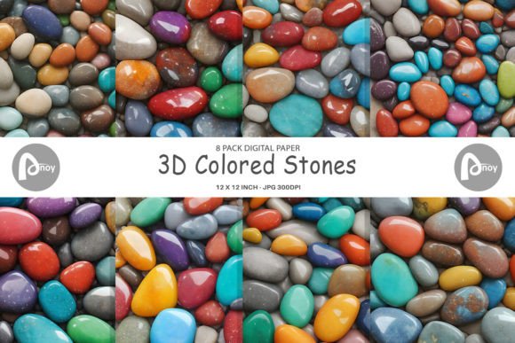 Enhancing Creative Projects with Digital Paper 3D Colored Stones