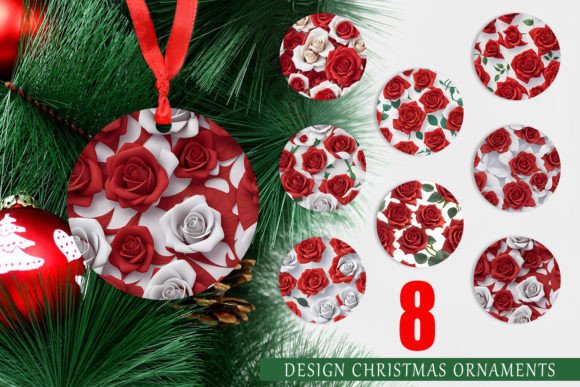 Evaluating the Ornaments 3D Red Rose Pattern for Holiday Decor
