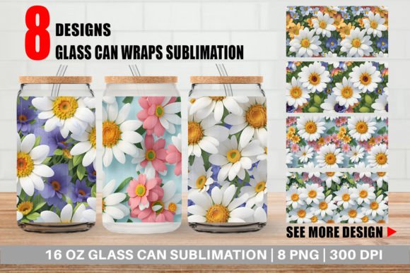 Glass Can 3D Summer Flowers Design Guide