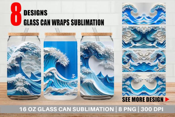 Glass Can 3D Wave Paper Art