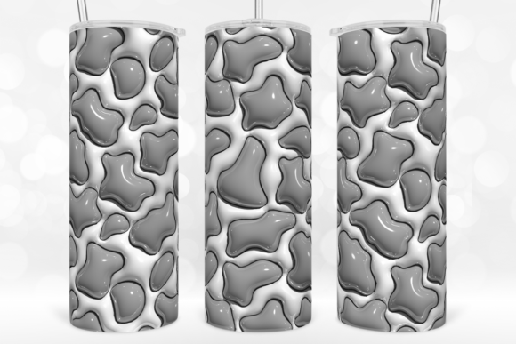 Gray Cowhide 3D Inflated Tumbler Wrap: Elevating Sublimation with Modern Texture