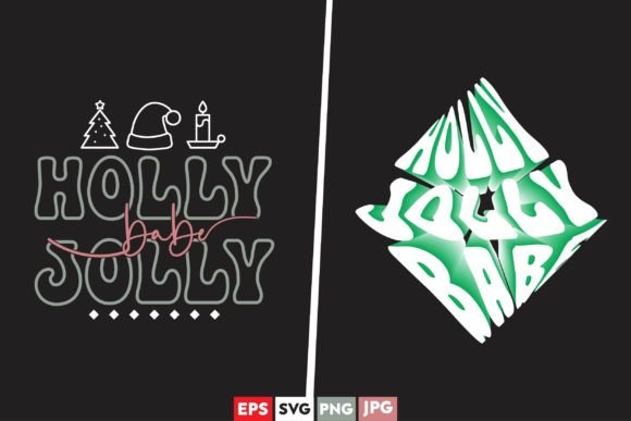 Holly Jolly Babe 3D Text Effect Design