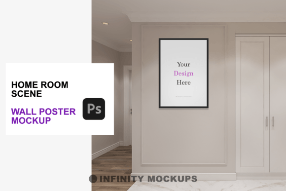 Home Room 3D Scene Frame Mockup Guide