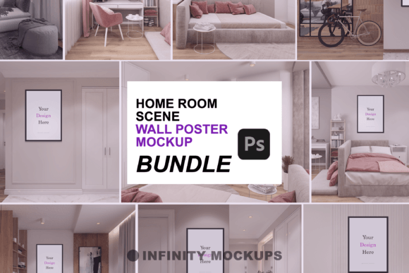 Home Room Canvas Art Mockup Bundle: Bringing Digital Designs to Life in Realistic Settings