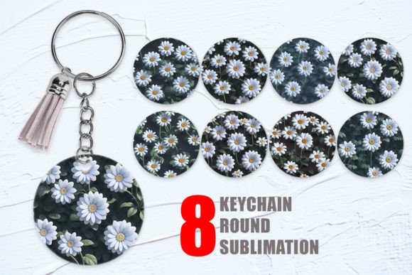 Mastering Sublimation with 3D White Daisy Flower Keychain Designs