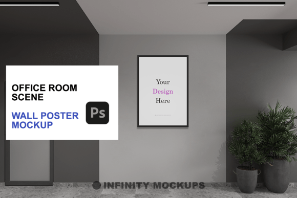 Office Room Canvas Mockup: Presenting Artwork with Professional Realism