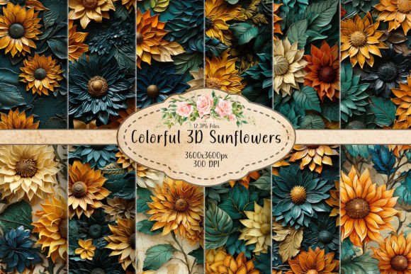 Strategic Visuals: Leveraging Colorful 3D Sunflowers for Brand Impact