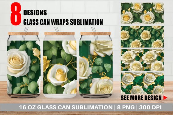 Transforming Drinkware with Glass Can 3D Golden Roses Full Wrap Designs