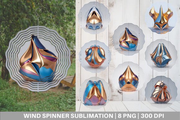 Wind Spinner 3D Abstract Shape Metallic: Elevating Outdoor Decor with Sublimation Art